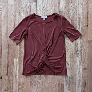 Philosophy burnt orange shirt